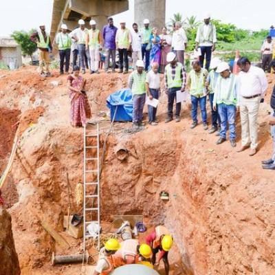 கோவையில் குடிநீா்த் திட்டப் பணி: மாநகராட்சி ஆணையா் ஆய்வு
